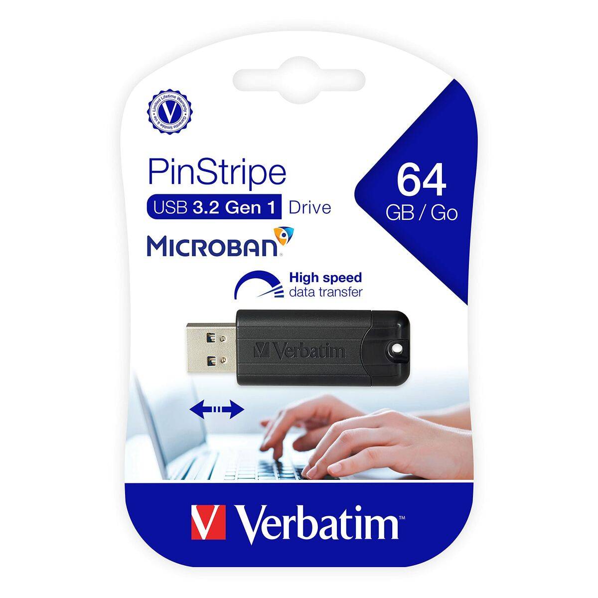 Memoria USB Verbatim 49318 Negro 64 GB