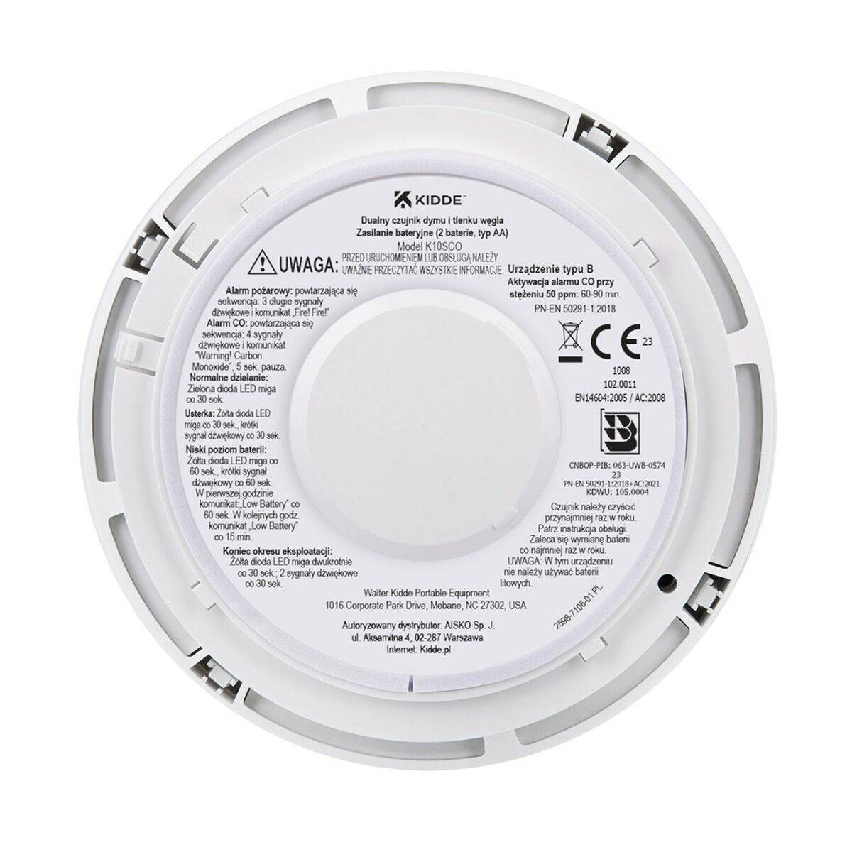 Detector combinado de humo y monóxido de carbono Kidde K10SCO
