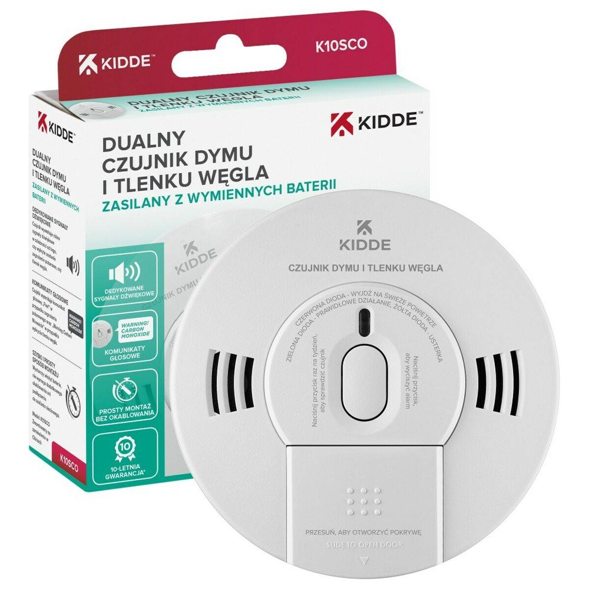 Detector combinado de humo y monóxido de carbono Kidde K10SCO