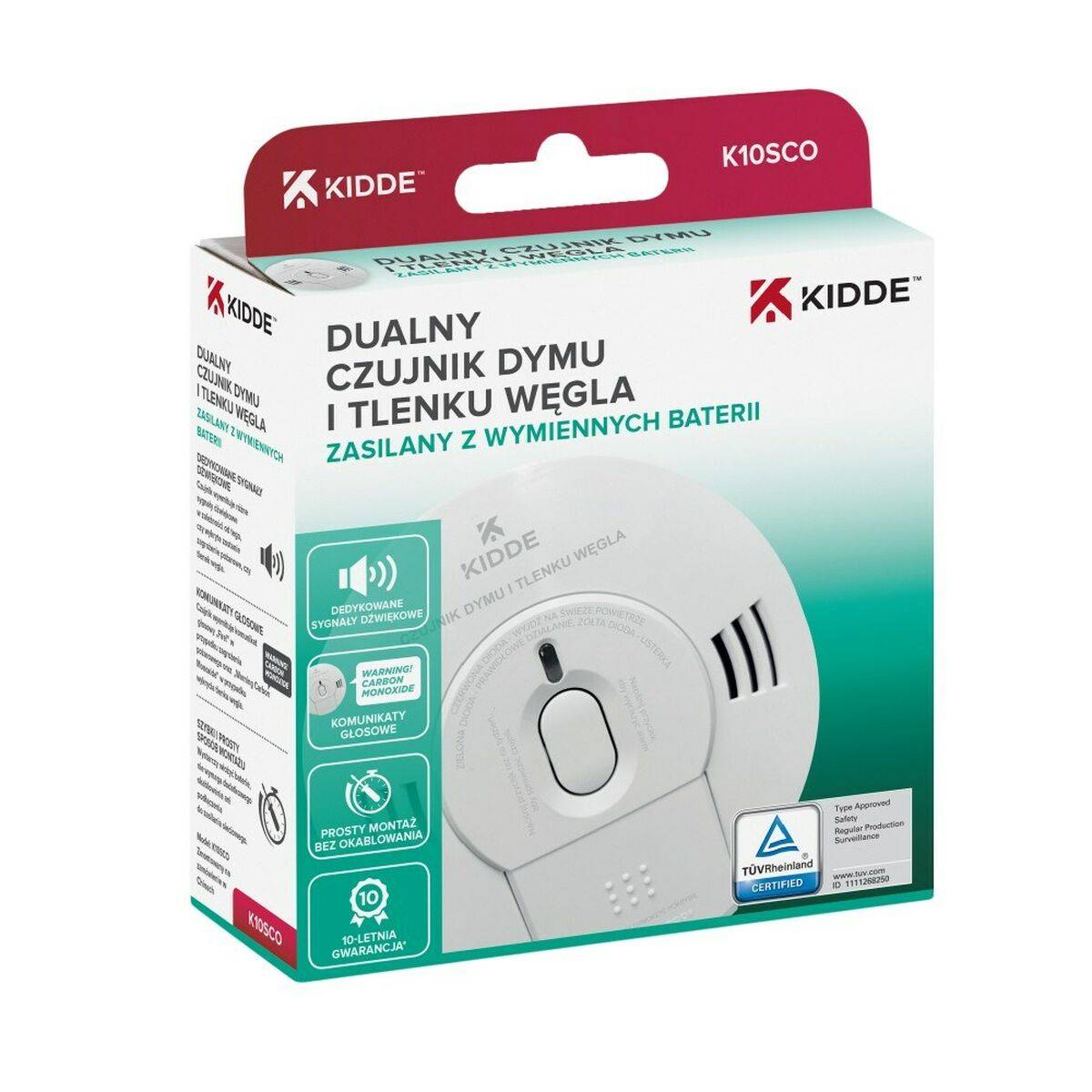 Detector combinado de humo y monóxido de carbono Kidde K10SCO
