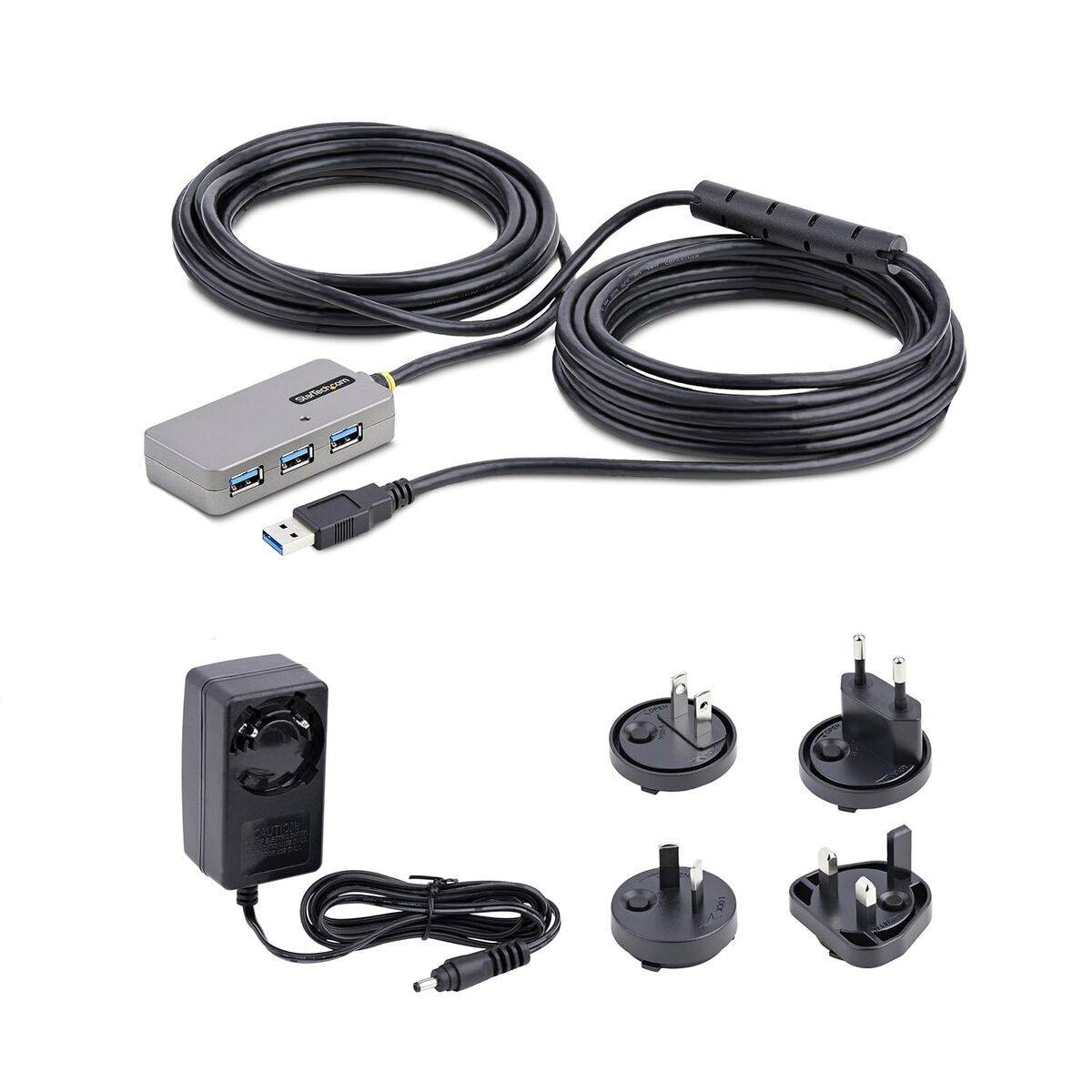 Hub USB Startech U01043-USB-EXTENDER Negro Plateado