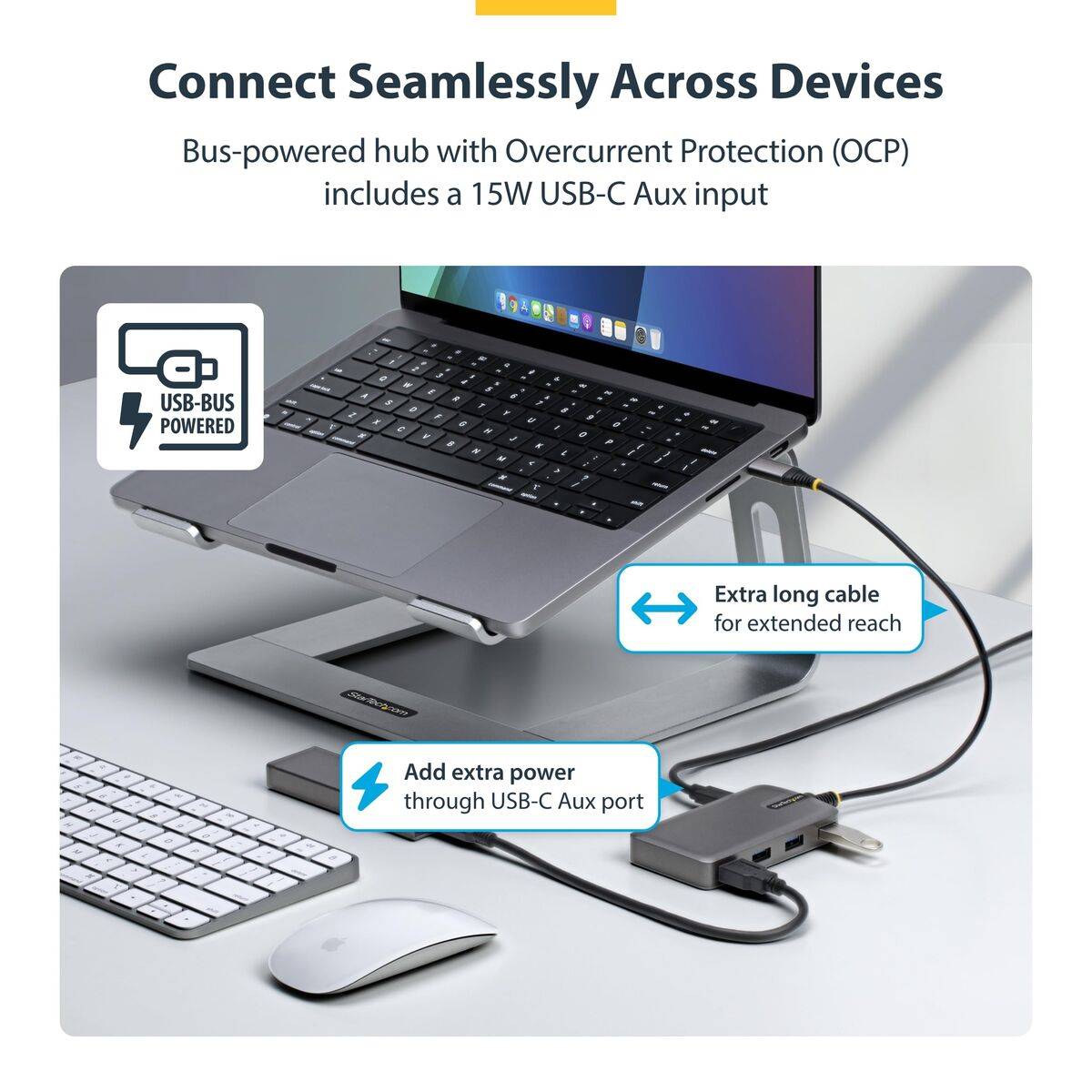 Hub USB Startech 5G4AC-USB-C-HUB Gris