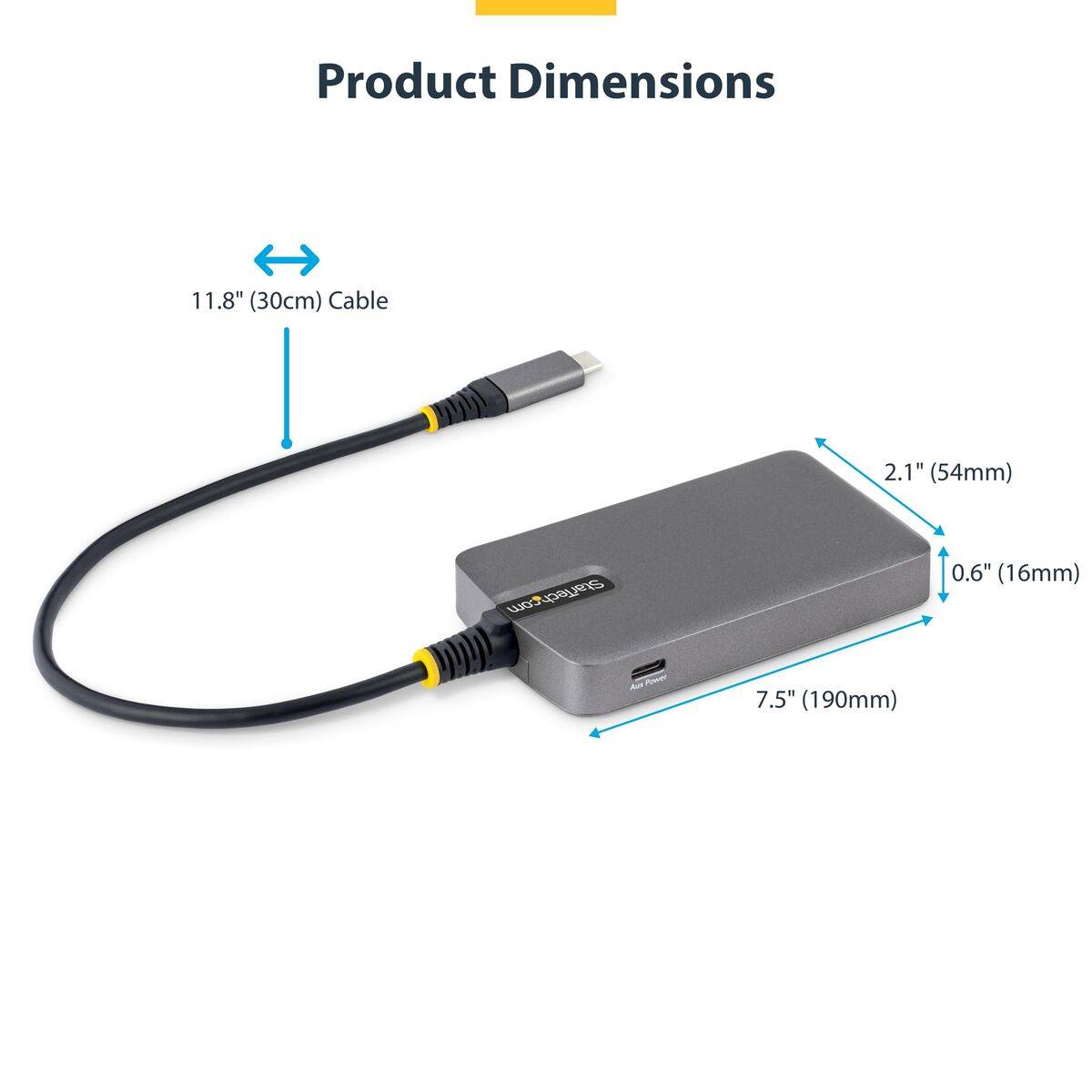 Hub USB Startech 5G4AC-USB-C-HUB Gris