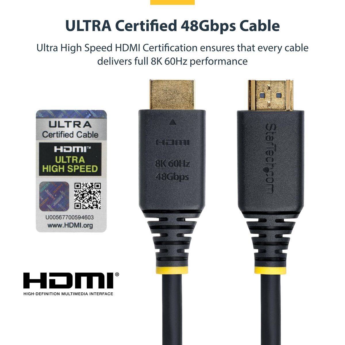 Cable HDMI Startech HDMI21-CBL-8K60-50CM Negro