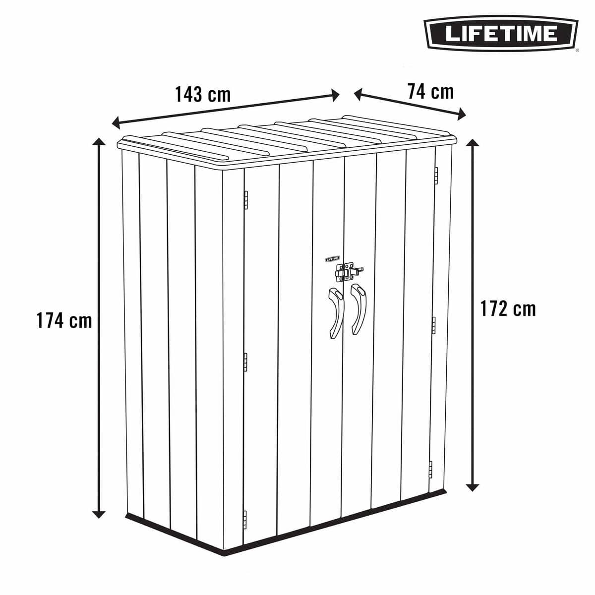 Mueble de almacenaje Lifetime Gris 143 x 174 x 74 cm