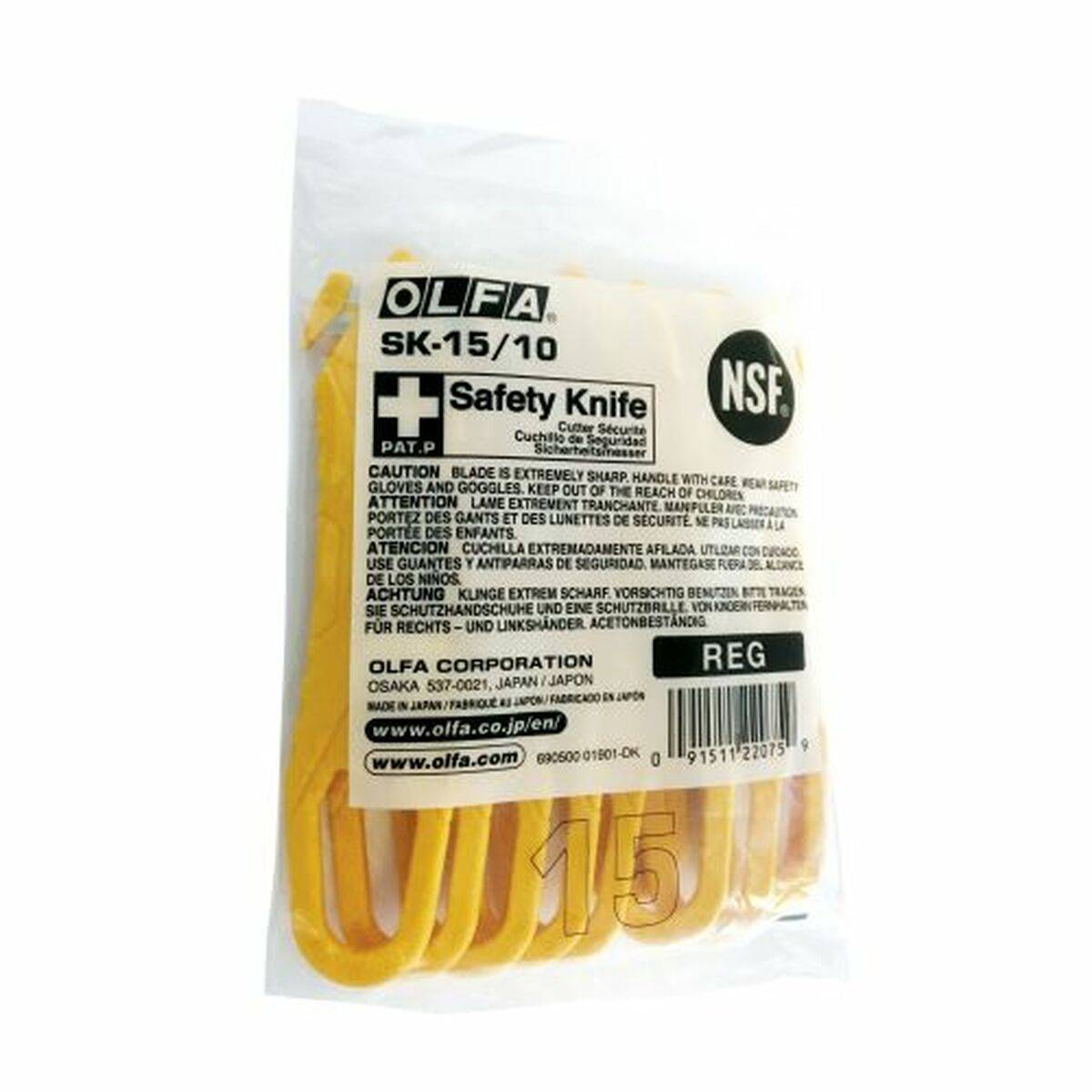 Cúter Olfa SK-15 Acero Inoxidable Plástico Desechables 10 Unidades