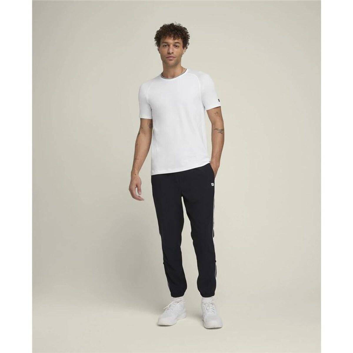 Camiseta de Manga Corta Hombre Wilson Wilson Team Seamless Crew Blanco Pádel