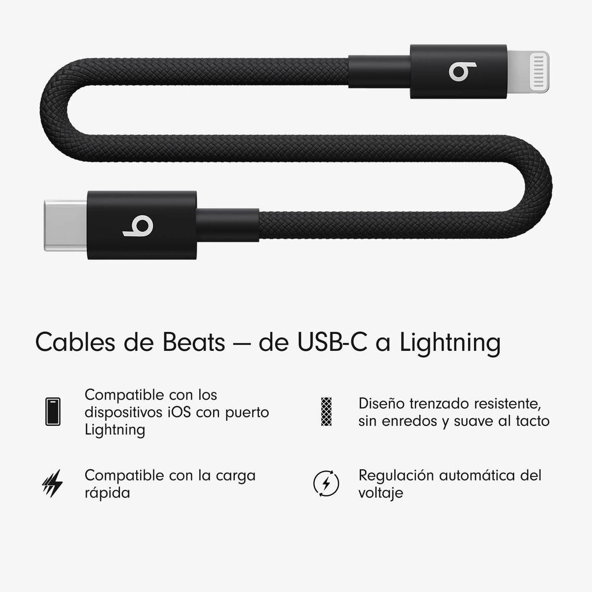 Cable USB-C a Lightning Apple MEQM4ZM/A Negro 20 cm