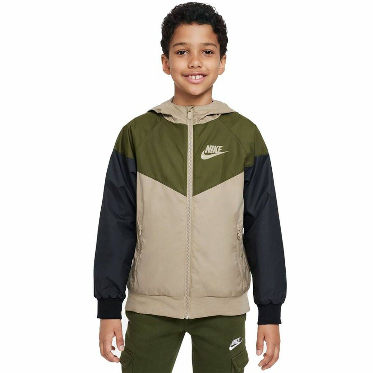 Chaqueta Deportiva para Niños Nike Sportswear Windrunner Verde