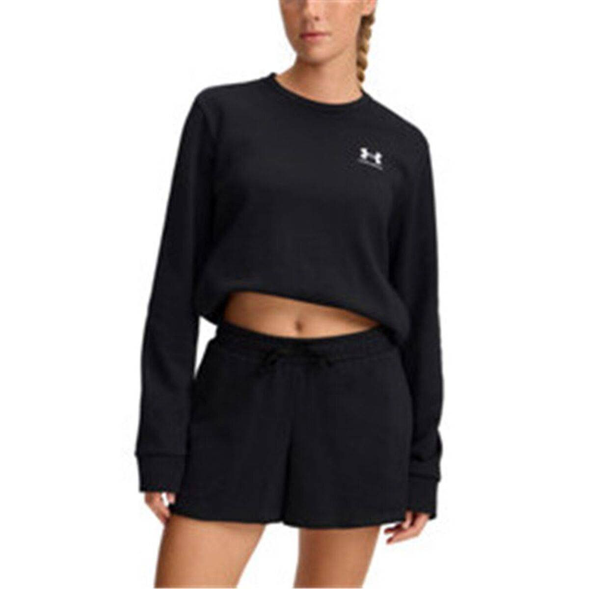 Sudadera sin Capucha Mujer Under Armour Rival Terry Crew Negro
