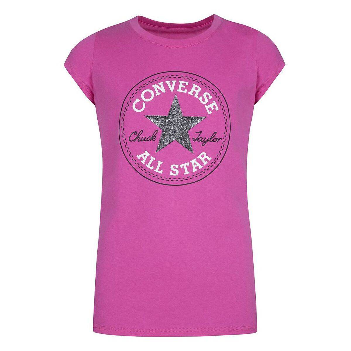 Camiseta de Manga Corta Infantil Converse CHUCK PATCH TEE 468992 A3J Rosa