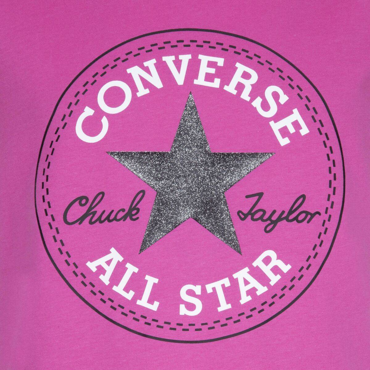 Camiseta de Manga Corta Infantil Converse CHUCK PATCH TEE 468992 A3J Rosa