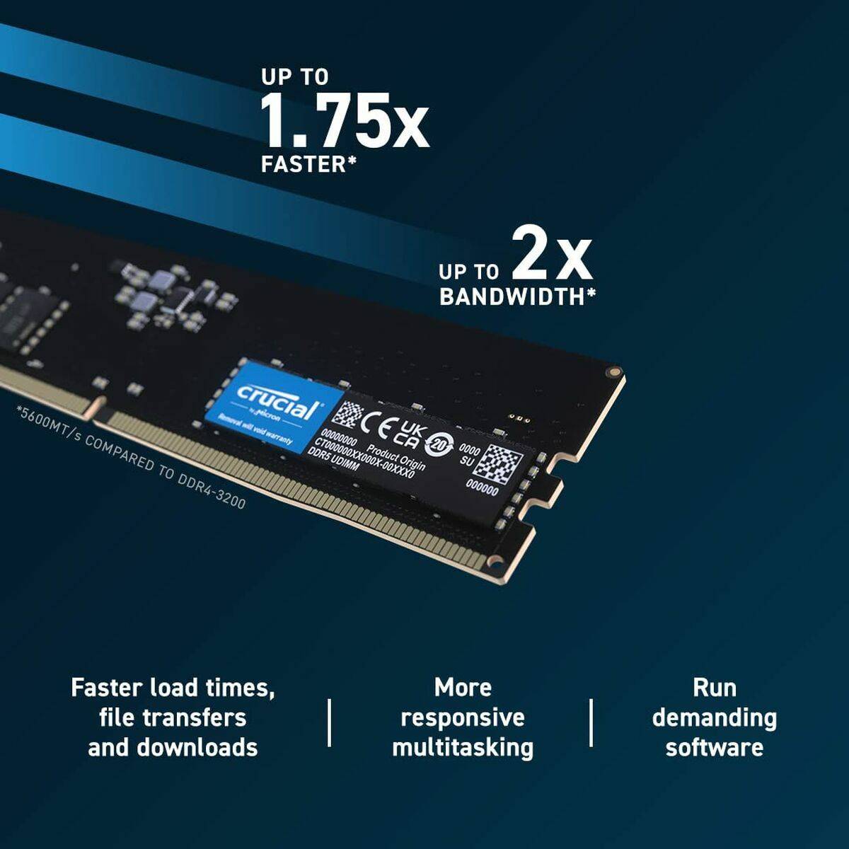 Memoria RAM Crucial CT8G56C46U5 8 GB DDR5 SDRAM DDR5 5600 MHz