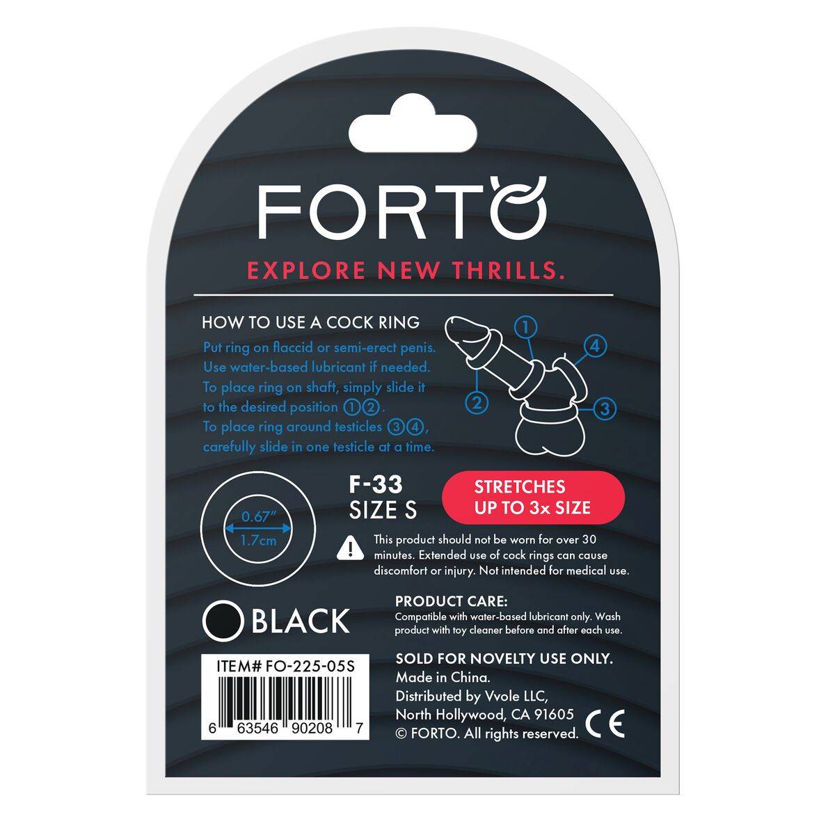 Anillo para el Pene Forto Negro S Ø 17 mm