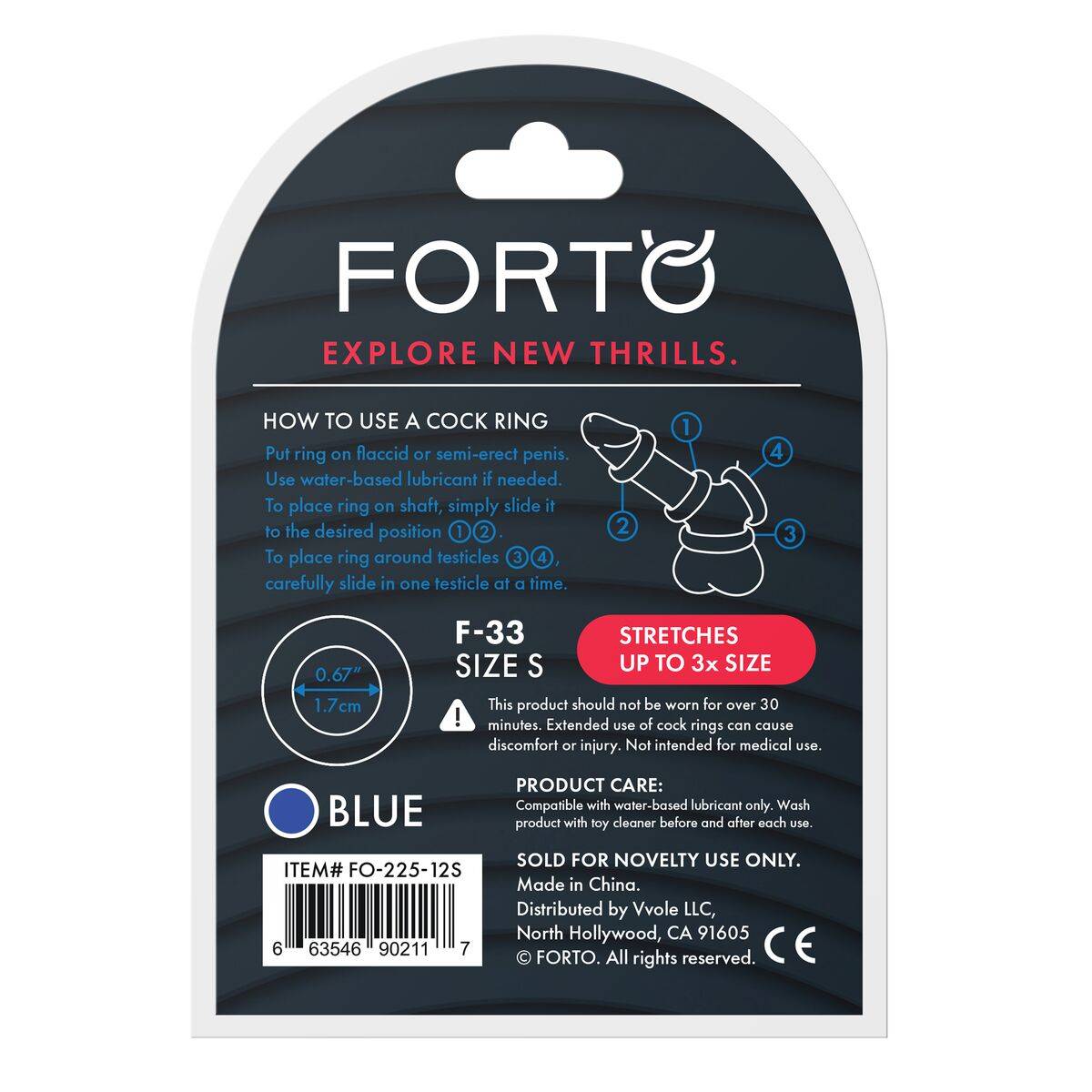 Anillo para el Pene Forto Azul S Ø 17 mm