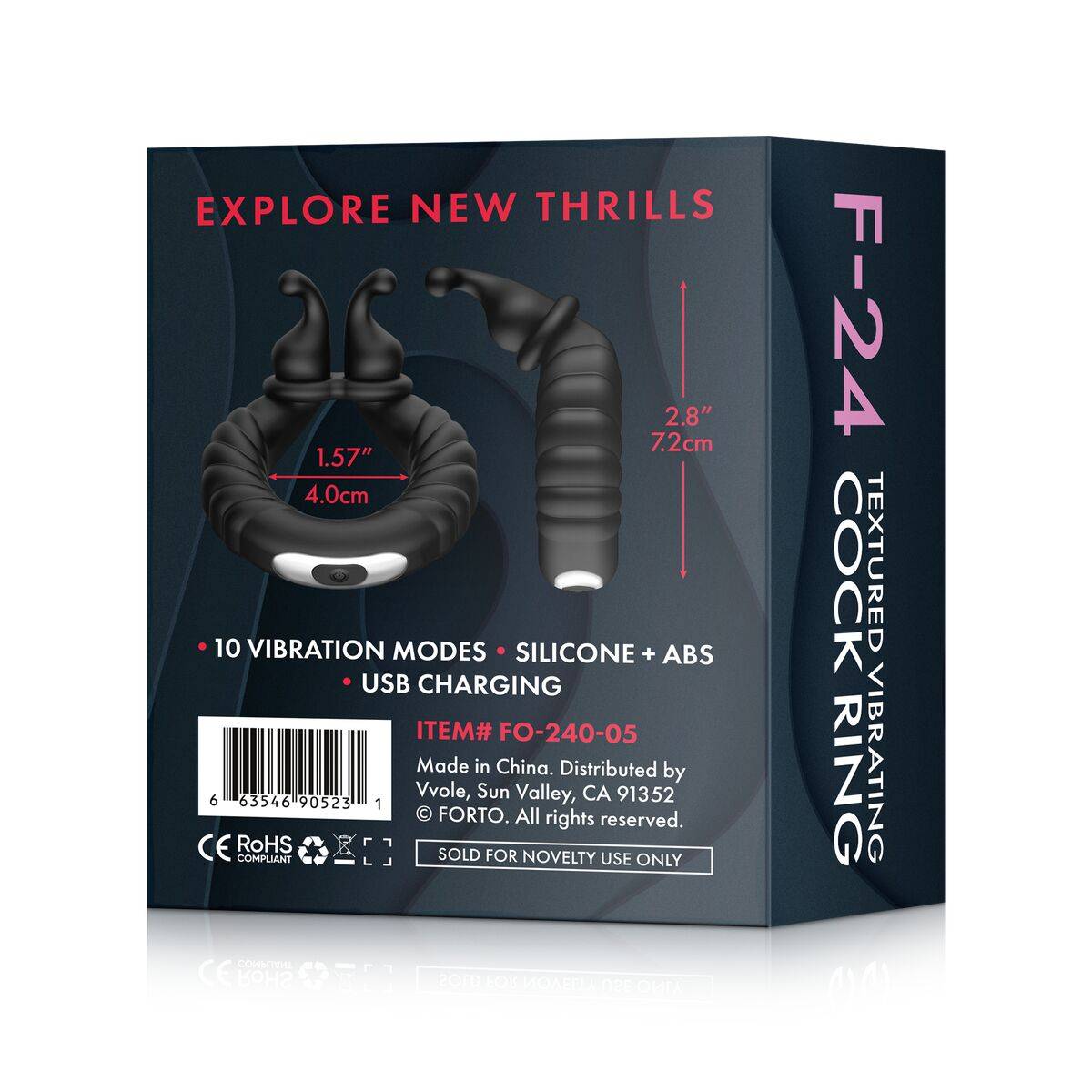 Anillo para el Pene Forto Negro (Talla única)