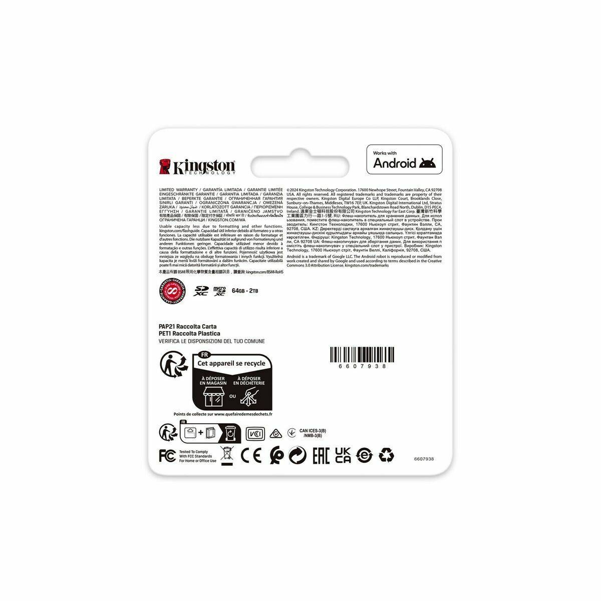 Tarjeta de Memoria Micro SD con Adaptador Kingston SDG4/256GB 256 GB
