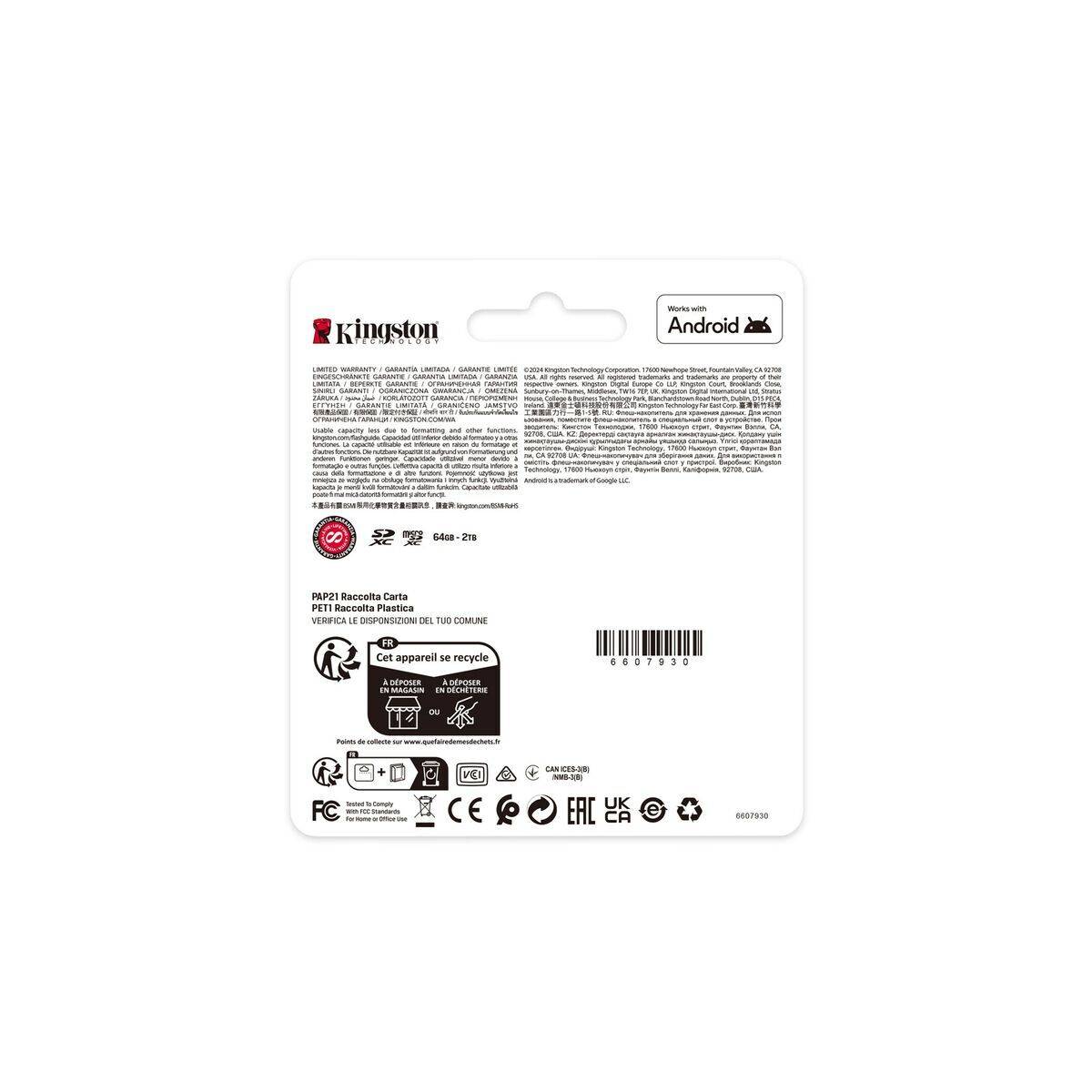 Tarjeta de Memoria Micro SD con Adaptador Kingston SDCS3/256GBSP 256 GB
