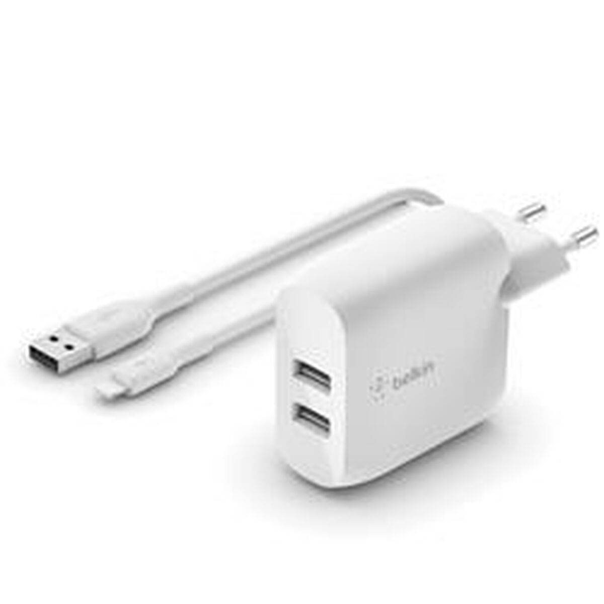 Cargador de Pared +Cable Lightning MFI Belkin WCD001VF1MWH Blanco Multicolor