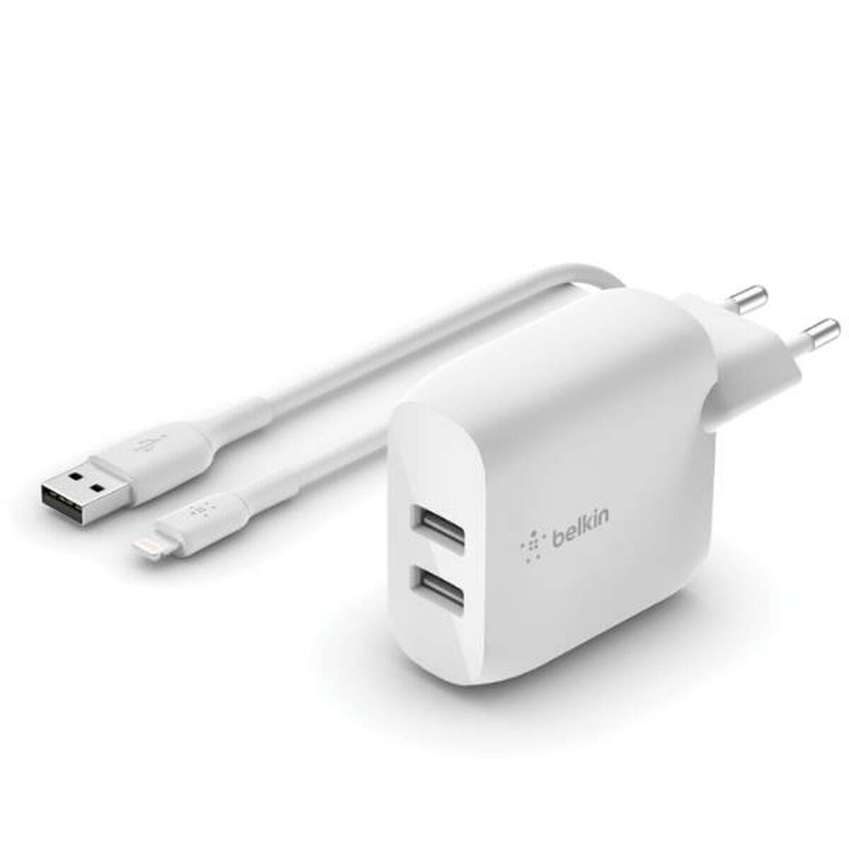 Cargador de Pared +Cable Lightning MFI Belkin WCD001VF1MWH Blanco Multicolor