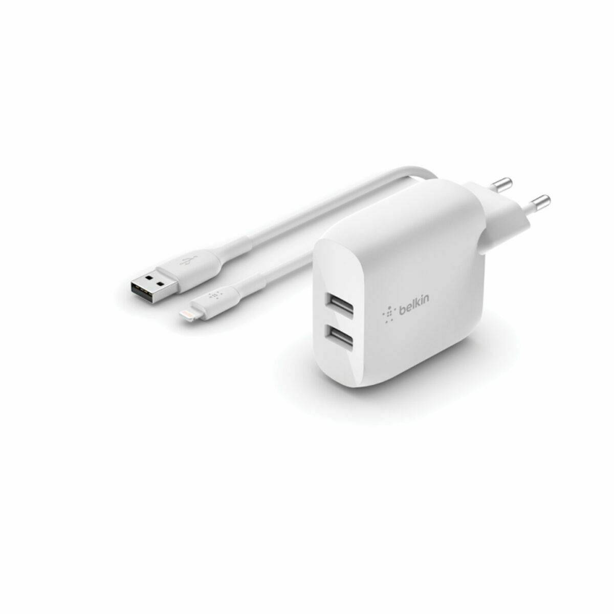 Cargador de Pared +Cable Lightning MFI Belkin WCD001VF1MWH Blanco Multicolor