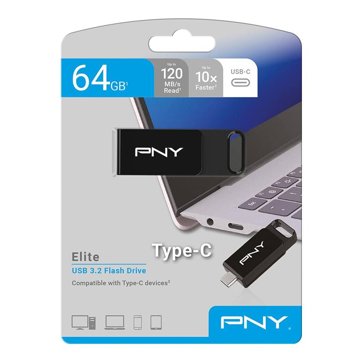 Memoria USB PNY Elite Negro 64 GB