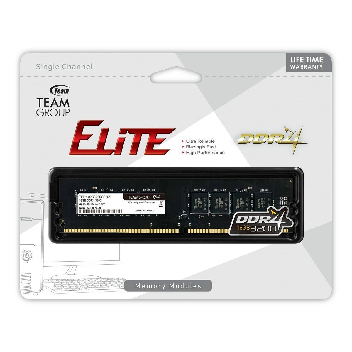 Memoria RAM Team Group TED416G3200C2201 16 GB DDR4 3200 MHz CL22