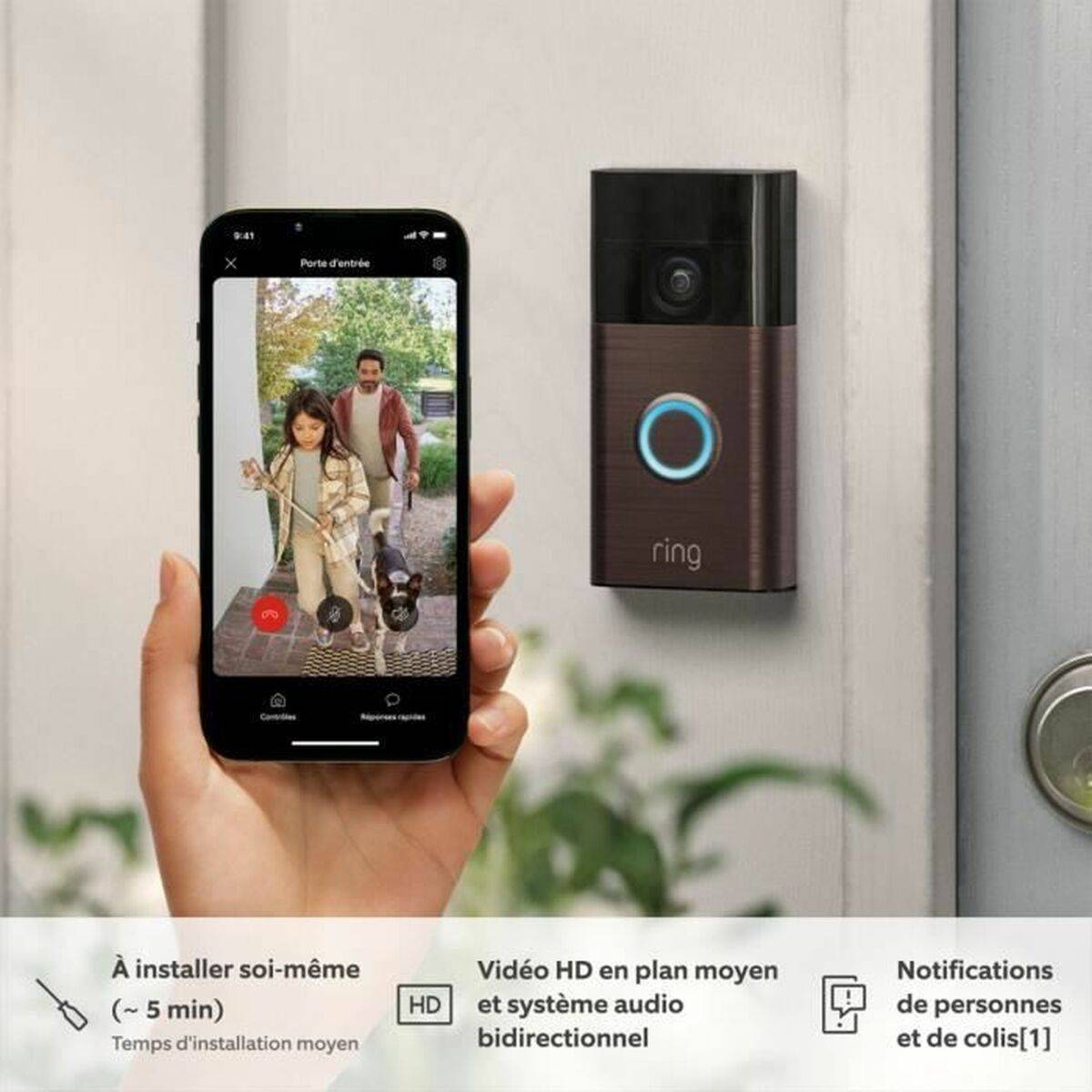 Videoportero Inteligente Ring Automotive Marrón