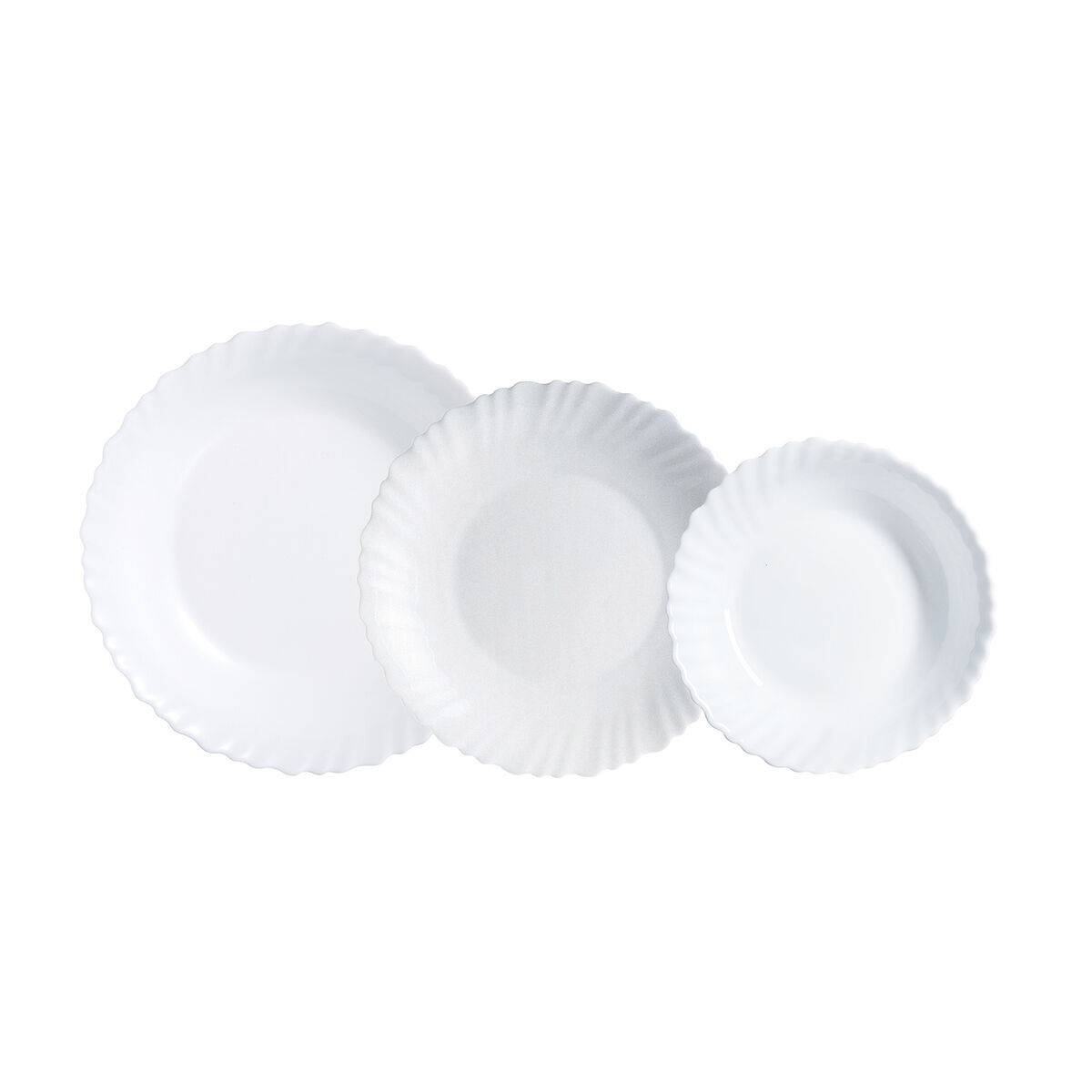 Vajilla Luminarc Feston Blanco Vidrio 18 Piezas