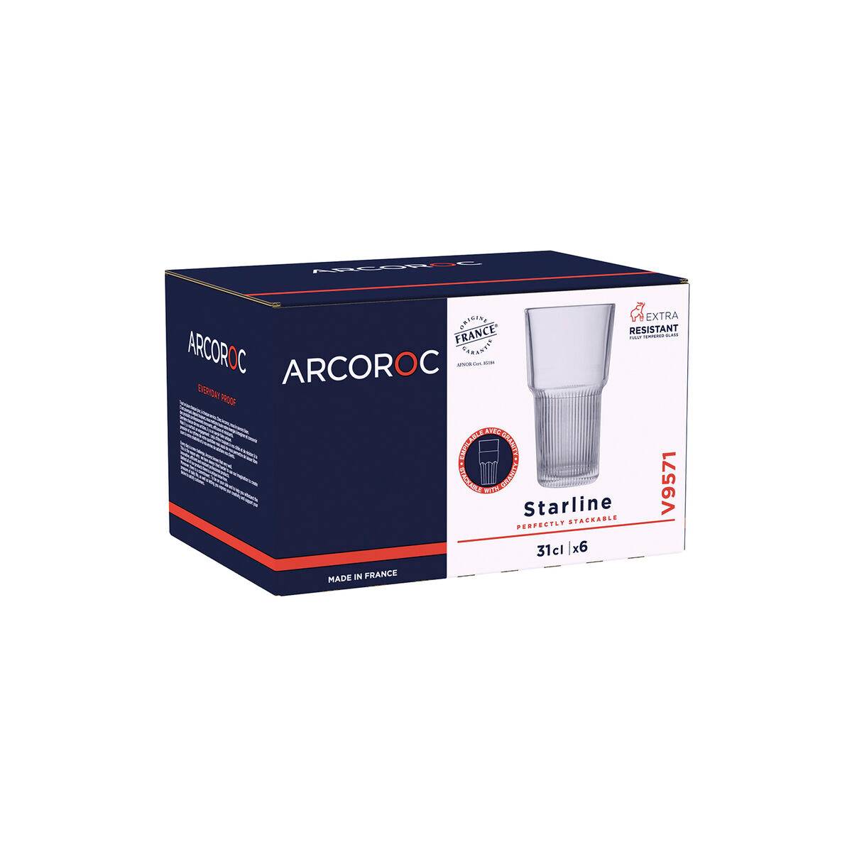 Vaso Arcoroc Starline Transparente Vidrio 310 ml (6 Unidades)