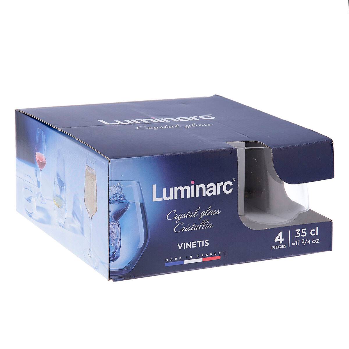 Vaso de agua Luminarc Vinetis Transparente Vidrio 360 ml (4 Unidades)
