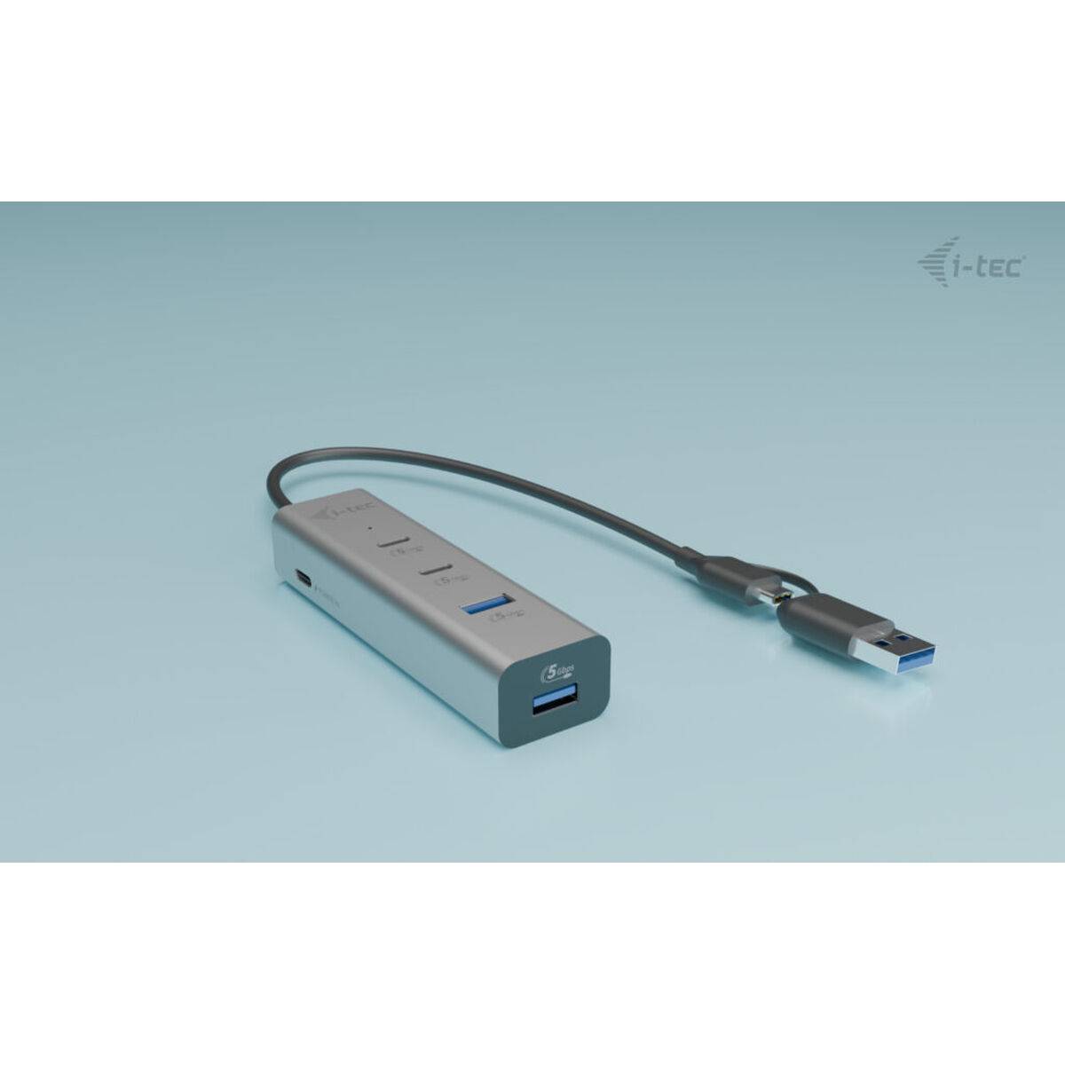 Hub USB i-Tec CAHUBMETAL2A2CPD Plateado