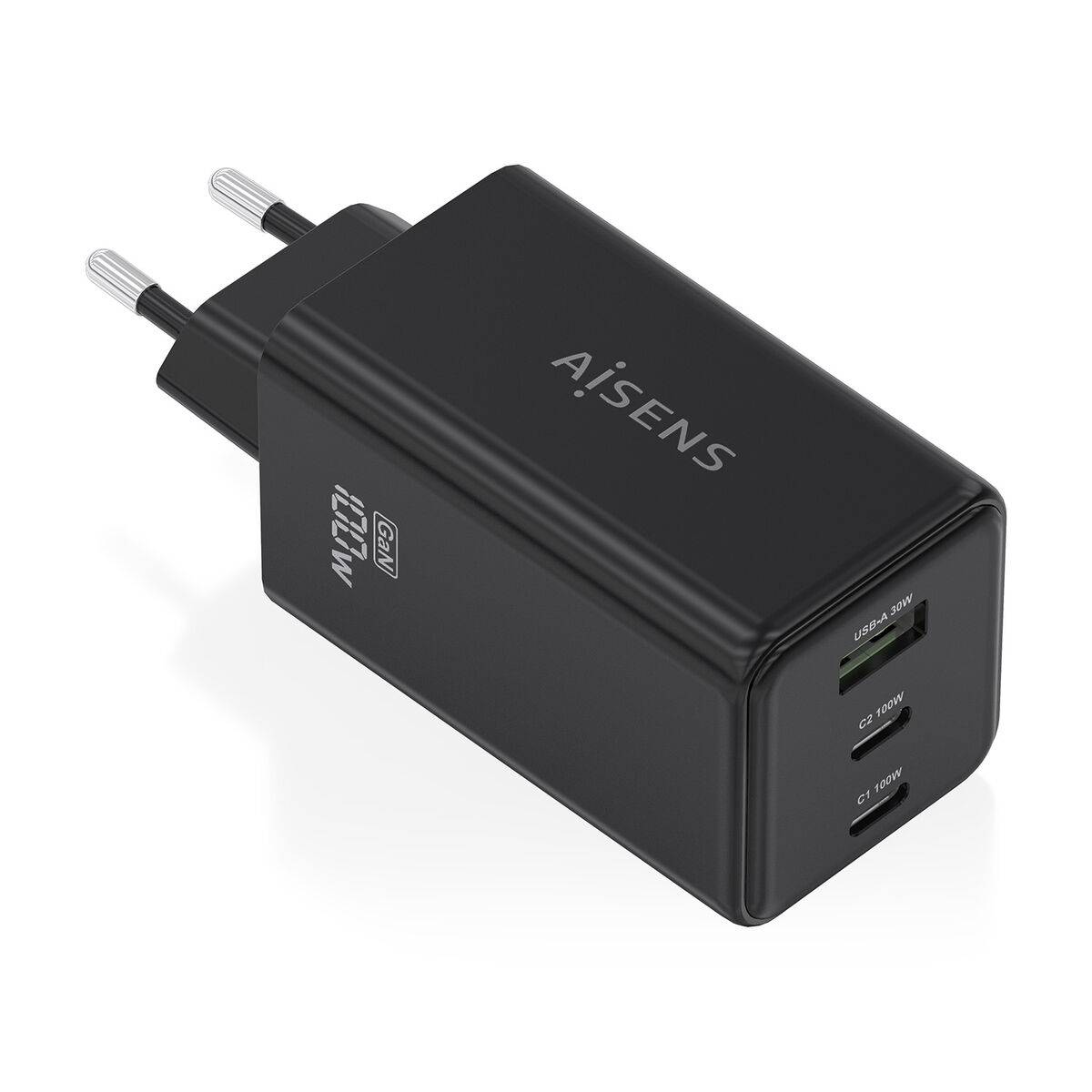 Cargador de Pared Aisens GAN Negro 100 W