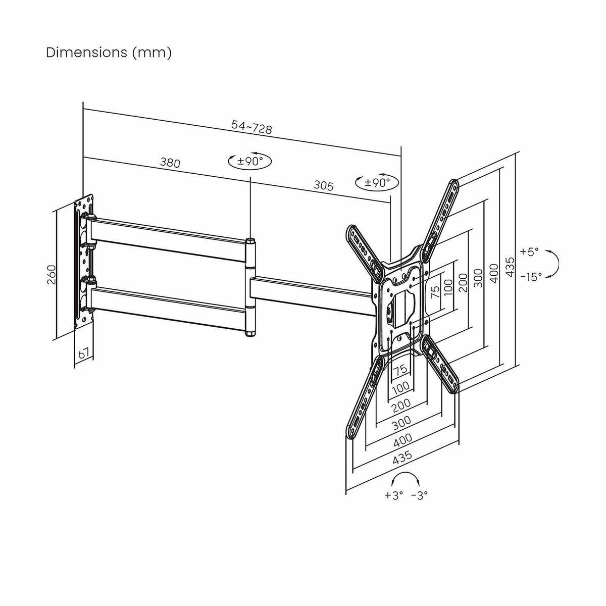 Soporte TV Aisens ECO GIRA INCLIN NIVEL 65"