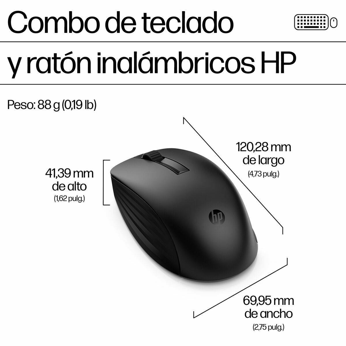 Teclado y Ratón HP 4R009UT#ABE Negro