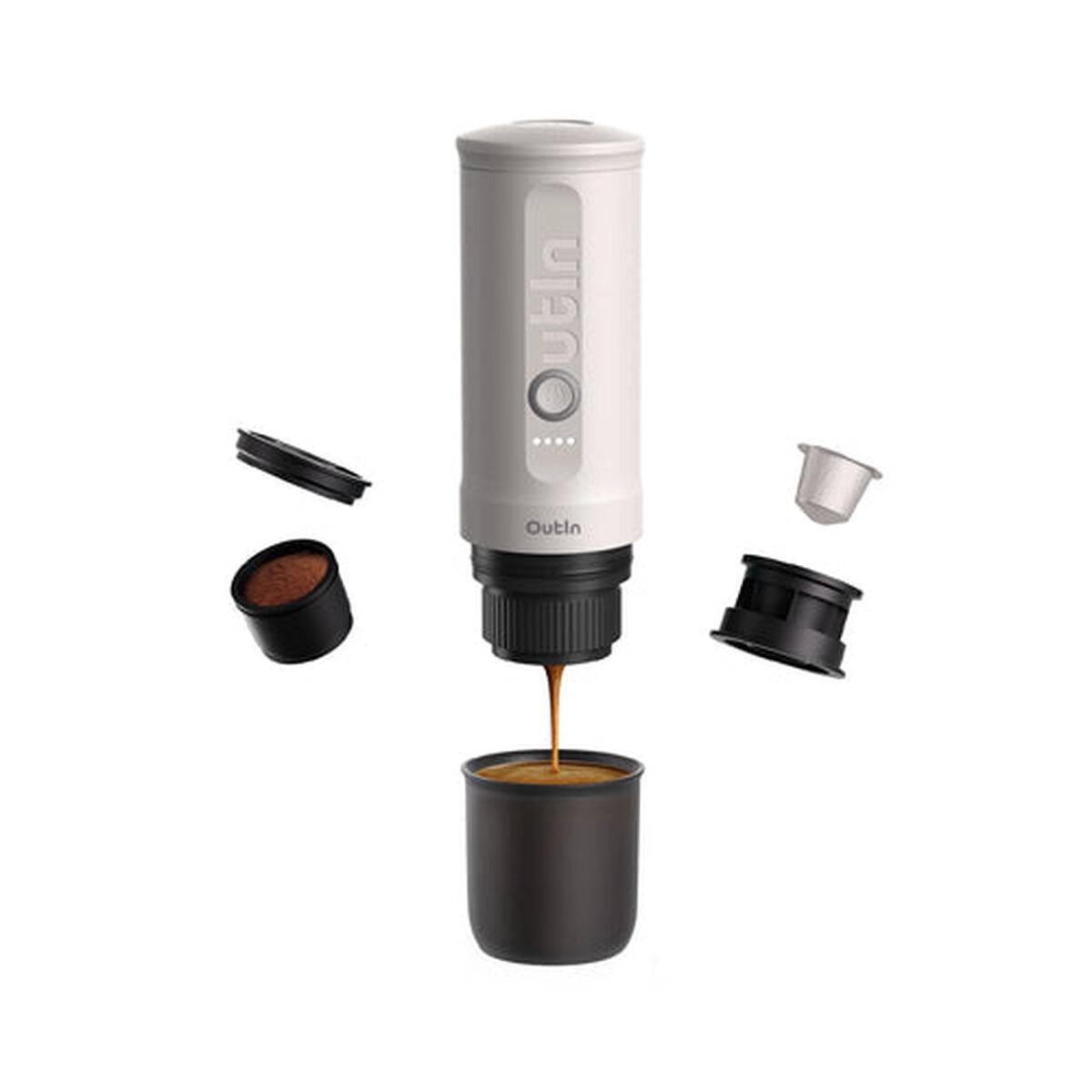 Cafetera Portátil Outin OUTINWHITE Blanco Acero Inoxidable 50 ml 80 ml