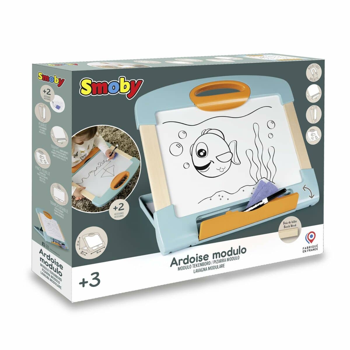 Pizarra Mágica Smoby Magnetic modulo slate Blanco Madera