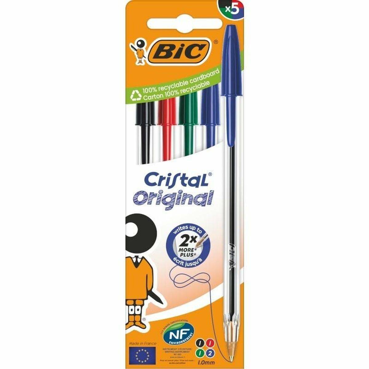 Set de Bolígrafos Bic Cristal Original 516346 Multicolor (5 Unidades)