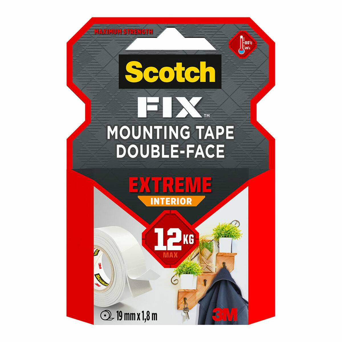 Cinta de Doble Cara Scotch extreme 19 mm x 1,8 m Blanco
