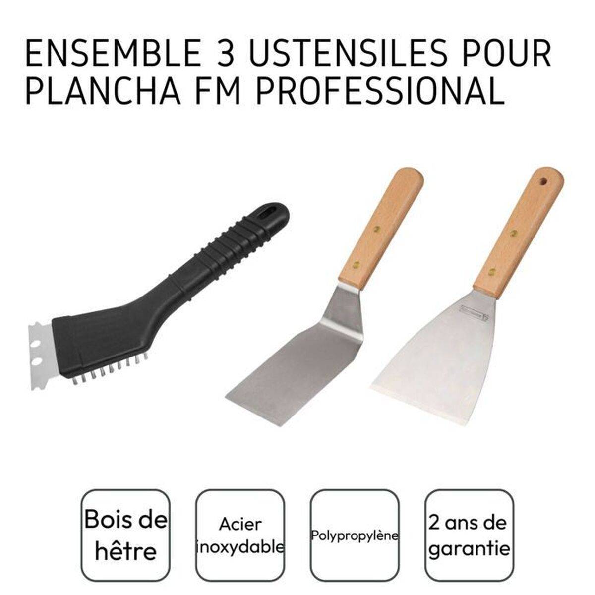 Cuchara FM Professional Acero Inoxidable Plástico 30 X 15 X 22 CM (3 Piezas)