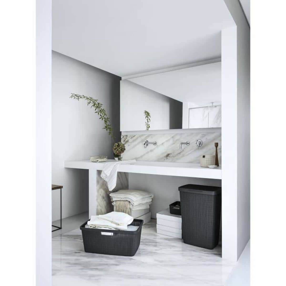Cesta Multiusos Curver Gris oscuro Yute Plástico