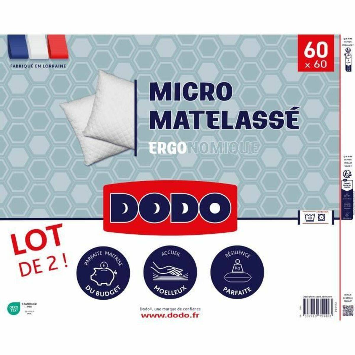 Almohada DODO Blanco 60 x 60 cm (2 Unidades)