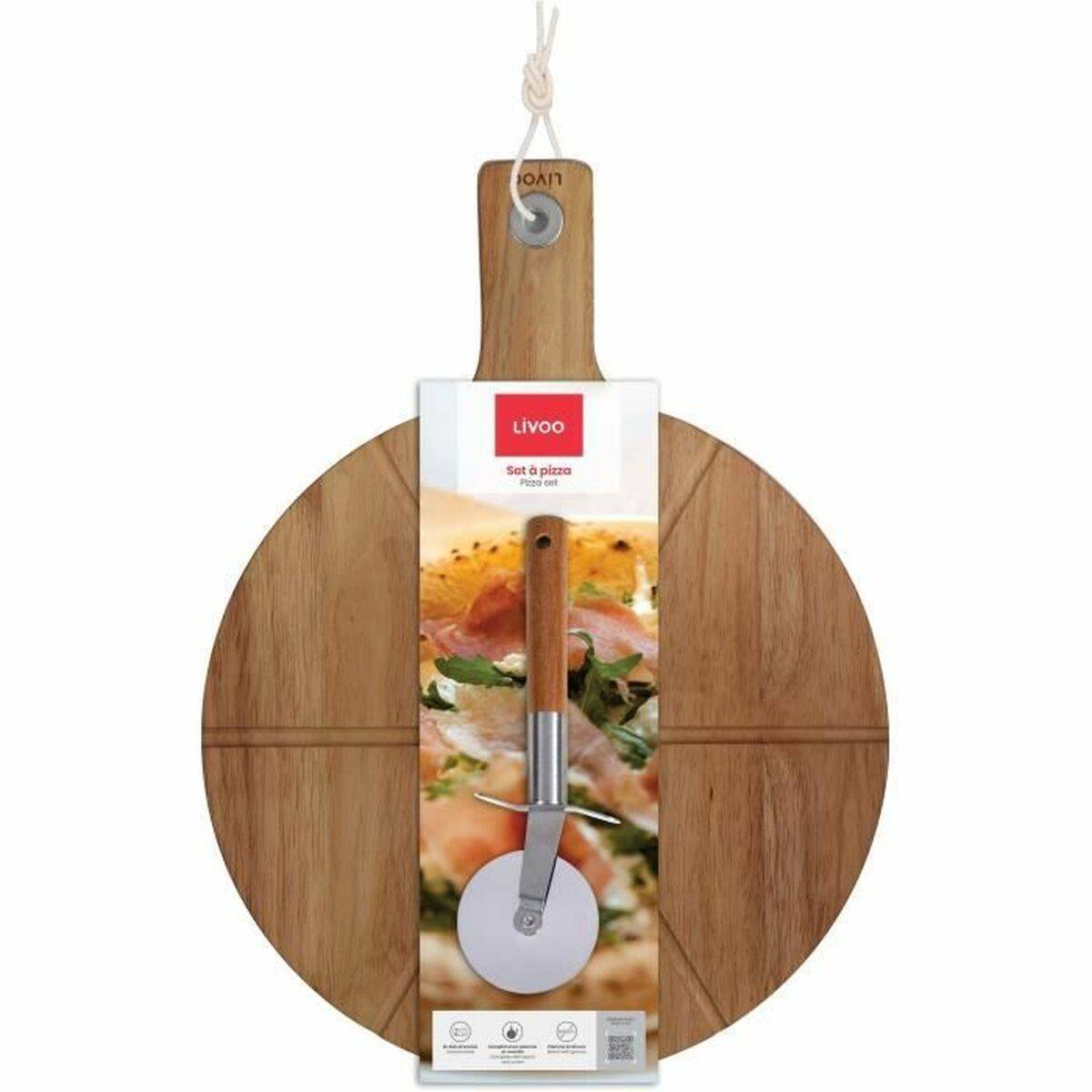 Cortador de Pizza Livoo Madera de acacia 30 x 45 cm