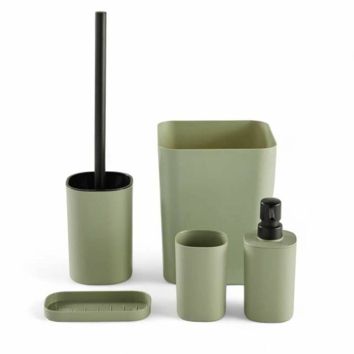 Set de Baño TODAY HOY Verde Plástico Moderno (5 Unidades)
