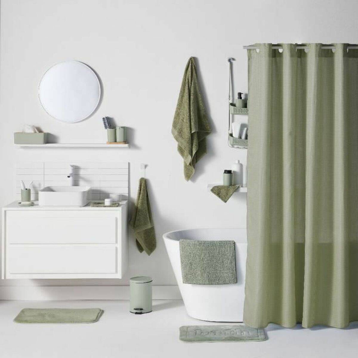 Set de Baño TODAY HOY Verde Plástico Moderno (6 Unidades)