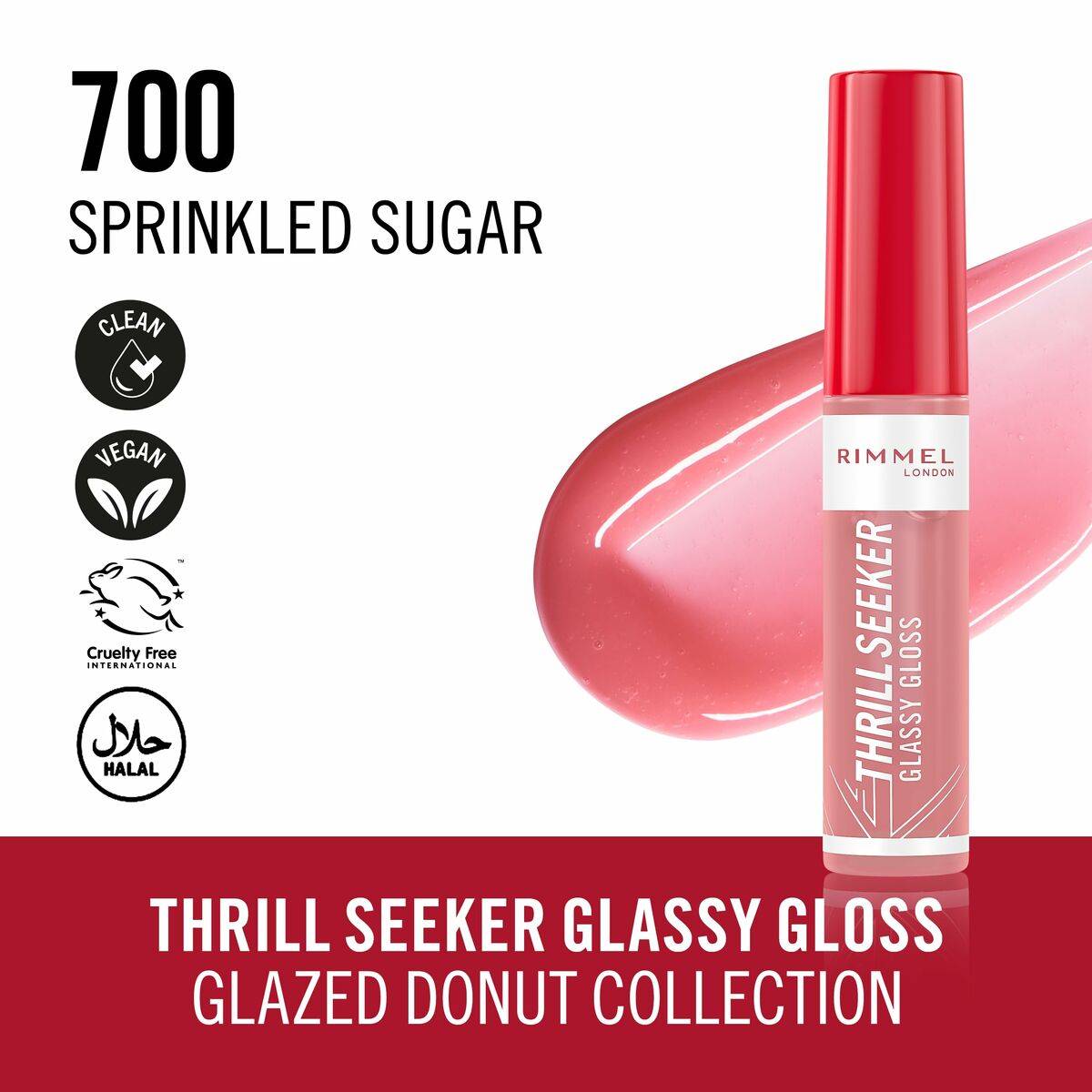 Brillo de Labios Rimmel London THRILL SEEKER Nº 700-Sprinkled Sugar 6 ml