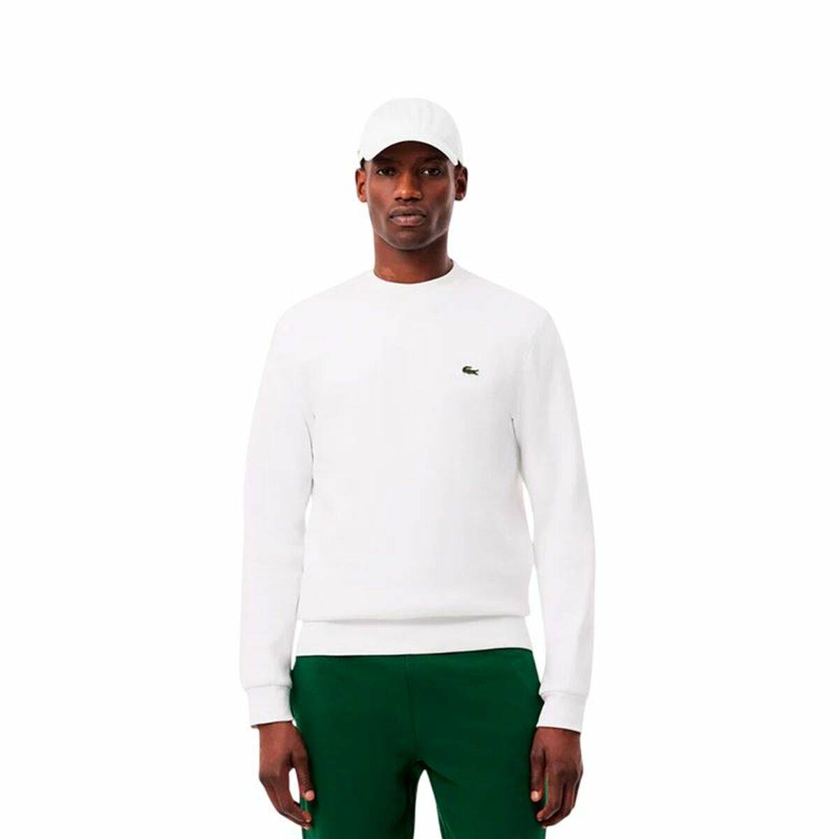 Sudadera sin Capucha Hombre Lacoste Core Performance Blanco
