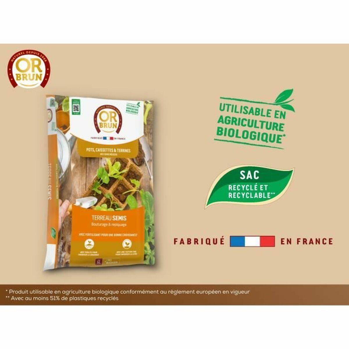 Tierra para macetas OR BRUN 6 L
