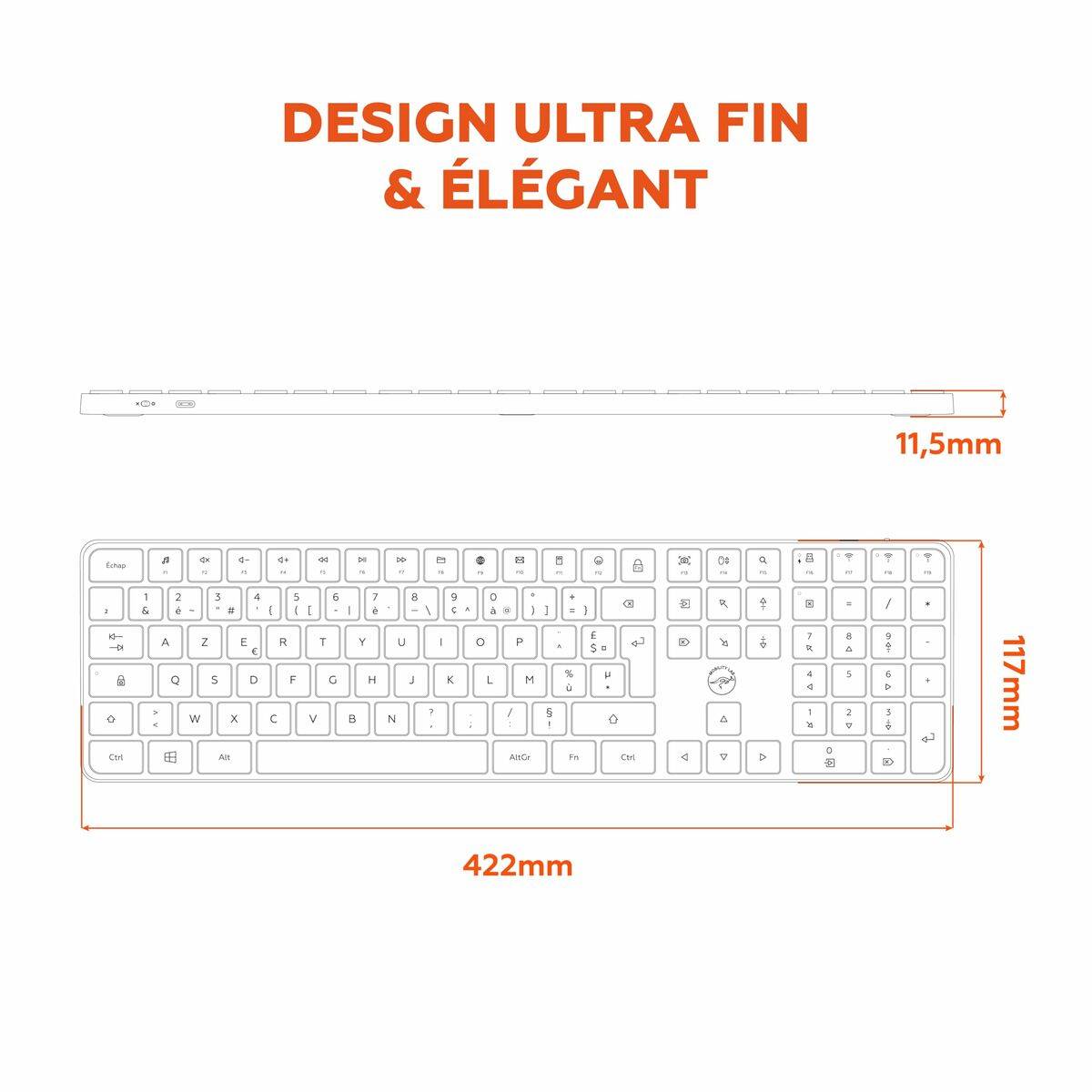 Teclado Mobility Lab KP430W Gris