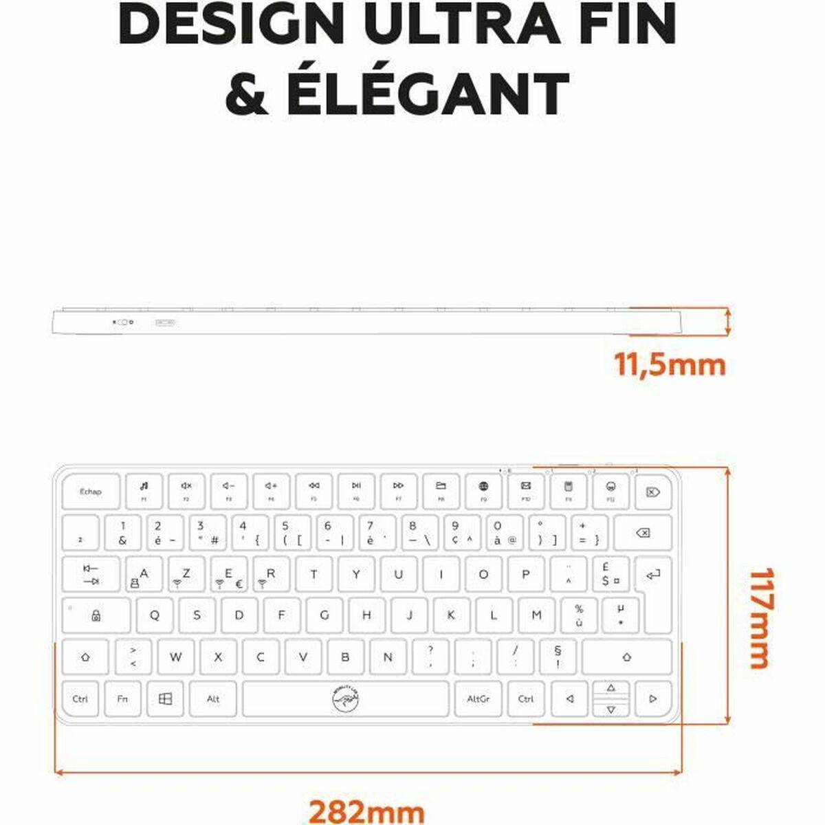 Teclado Mobility Lab KMP2000W Mini Blanco